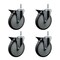 Service Caster 6 Inch Thermoplastic  Rubber Wheel Swivel 58 Inch Threaded Stem Caster Set with Brake SCC SCC-TS20S614-TPRB-PLB-58212-4 - alternate 1